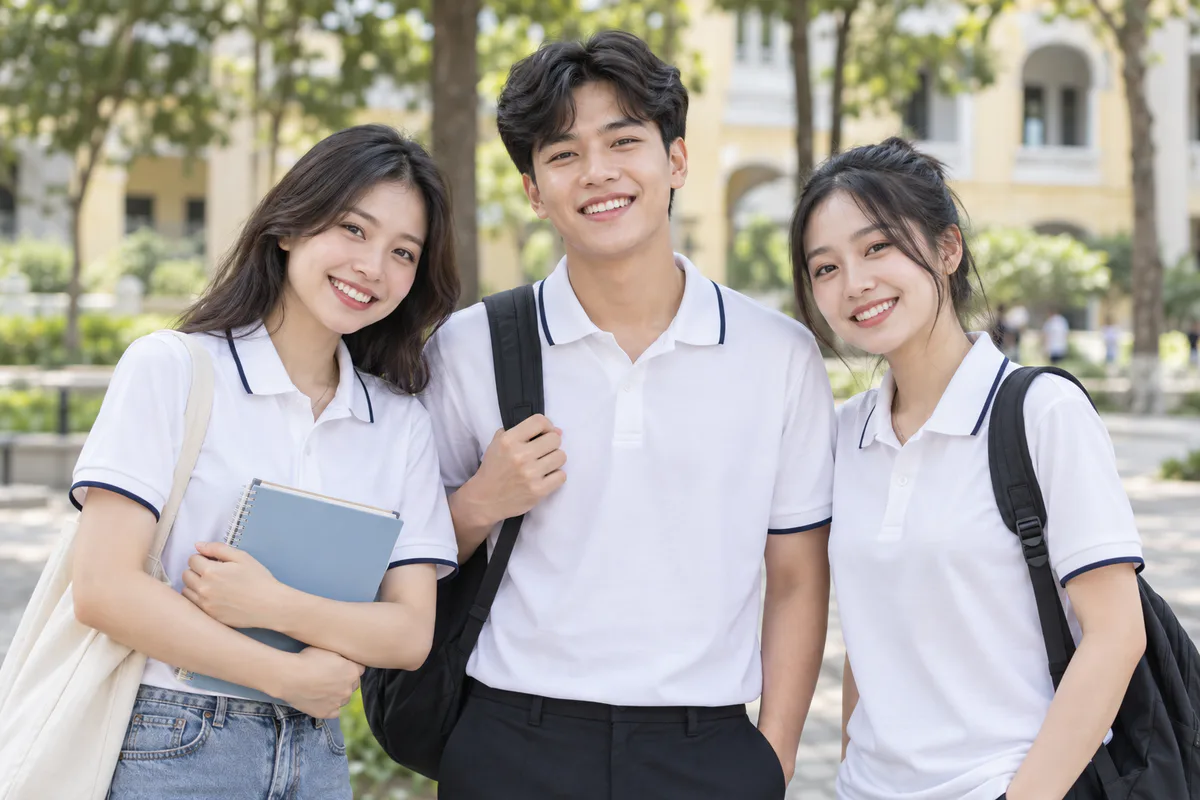 Ảnh minh họa nhóm sinh viên mặc áo polo đồng bộ