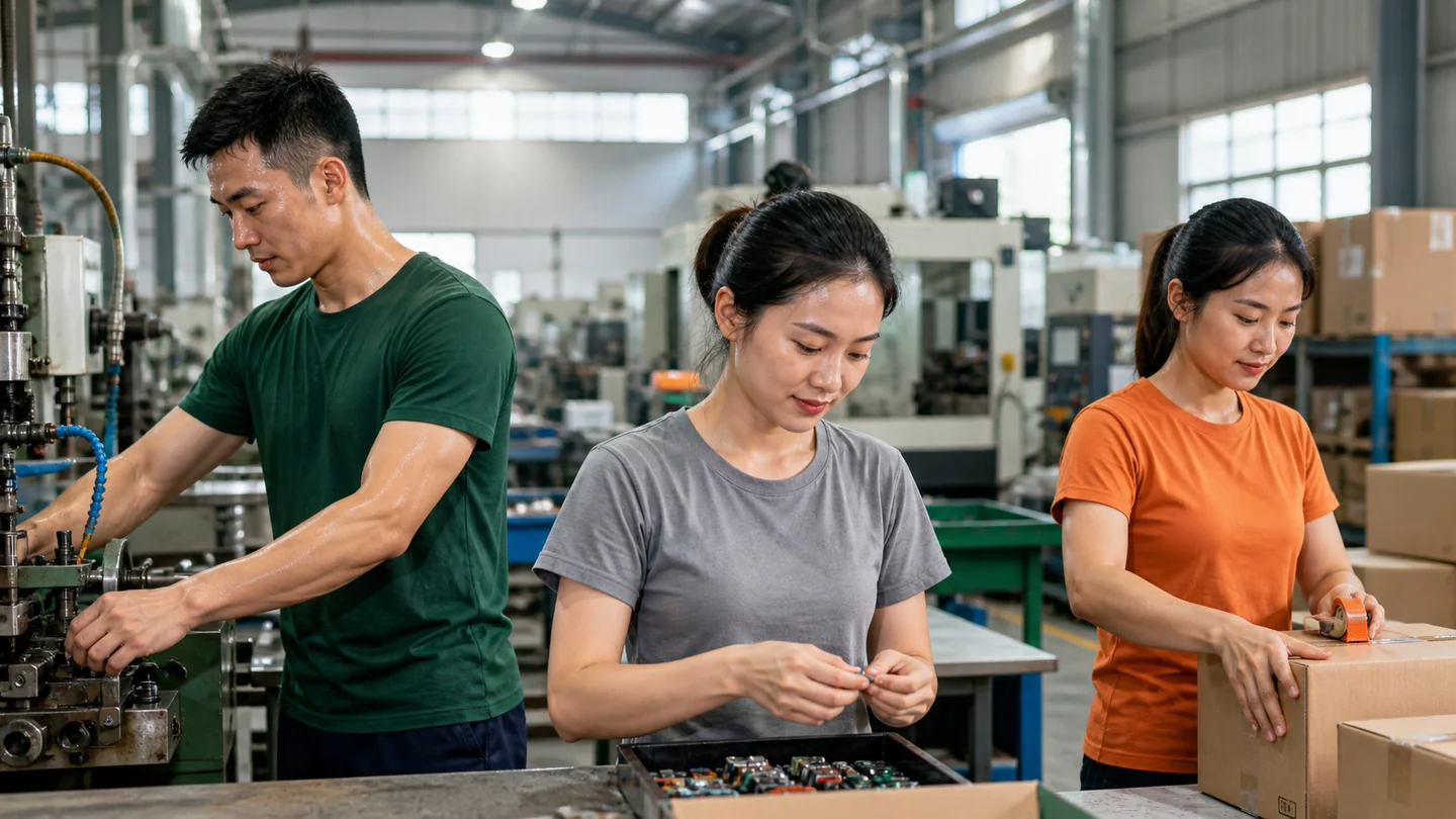 Áo thun công nhân được mặc trong môi trường nhà xưởng