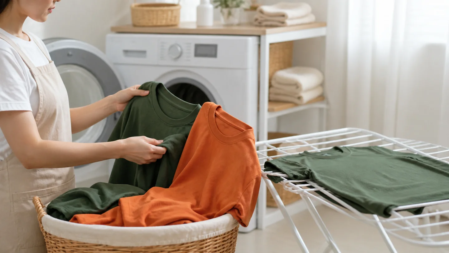 Phân loại và phơi áo thun sau khi giặt