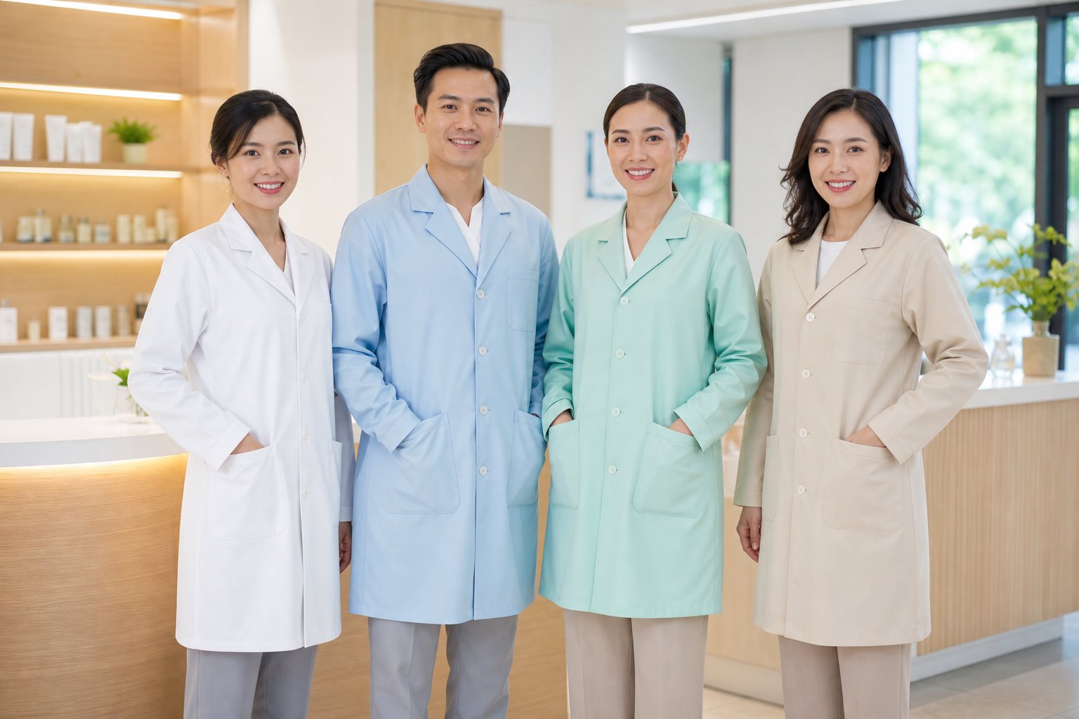 Chọn màu áo blouse để nhận diện bộ phận