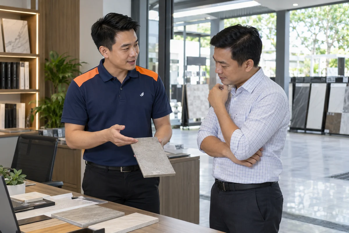 Áo polo phối vai cho nhân viên kinh doanh thị trường: người mặc trong bối cảnh sử dụng