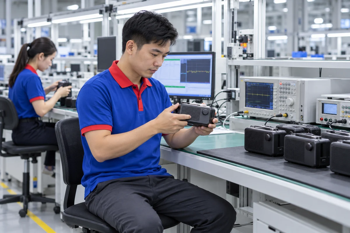 Áo thun công nhân xanh dương cho xưởng điện tử: thao tác trong xưởng điện tử