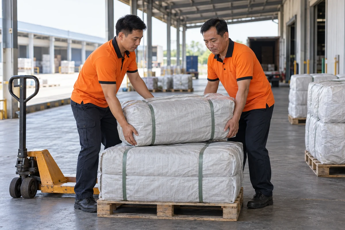 Áo thun công nhân cam phối đen cho đội bốc xếp: thao tác trong khu bốc xếp hàng